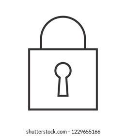 Closed Padlock Line Black Icon