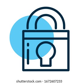 closed padlock, line style icon vector illustration design