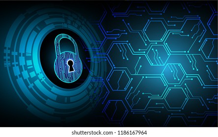 Closed Padlock on digital background, cyber security