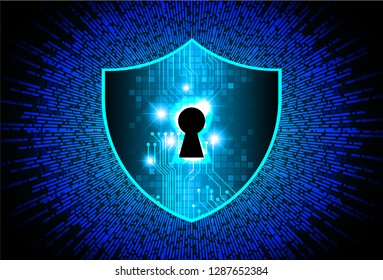 Closed Padlock on digital background, cyber security
