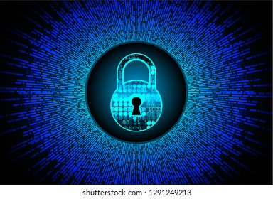 closed Padlock on digital background, cyber security