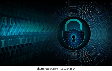 Closed Padlock on digital background, cyber security