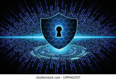 Closed Padlock on digital background, cyber security