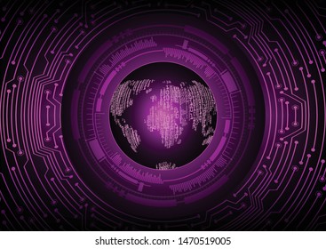 Closed Padlock on digital background, cyber security, world map