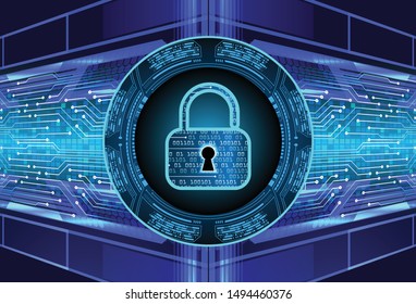 Closed Padlock on digital background, cyber security