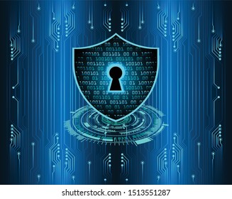 Closed Padlock on digital background, cyber security
