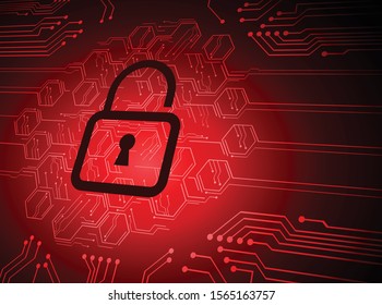 Closed Padlock on digital background, cyber security
