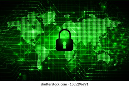 Closed Padlock on digital background, cyber security