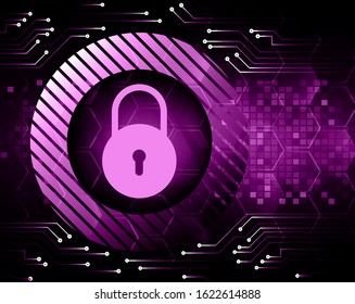 Closed Padlock on digital background, cyber security