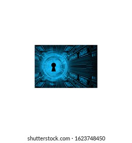 Closed Padlock on digital background, cyber security