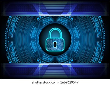 Closed Padlock on digital background, cyber security