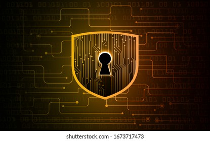 Closed Padlock on digital background, cyber security