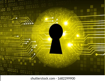 Closed Padlock on digital background, cyber security