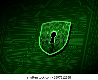 Closed Padlock on digital background, cyber security
