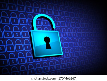 Geschlossenes Schloss auf digitalem Hintergrund, Cybersicherheit