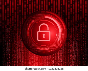 Closed Padlock on digital background, cyber security