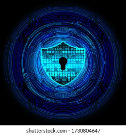 Closed Padlock on digital background, cyber security