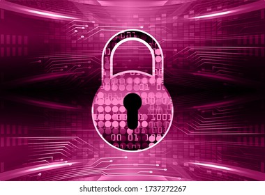 Closed Padlock on digital background, cyber security