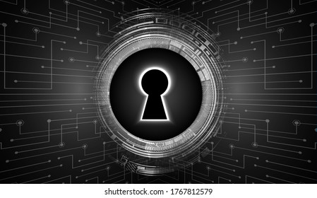 Geschlossenes Schloss auf digitalem Hintergrund, Cybersicherheit