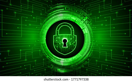 Closed Padlock on digital background, cyber security