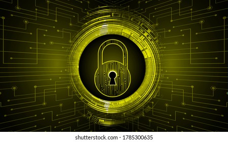 Closed Padlock on digital background, cyber security
