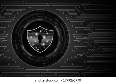 Closed Padlock on digital background, cyber security