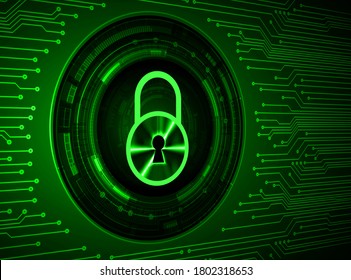 Closed Padlock on digital background, cyber security