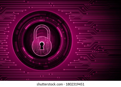 Closed Padlock on digital background, cyber security