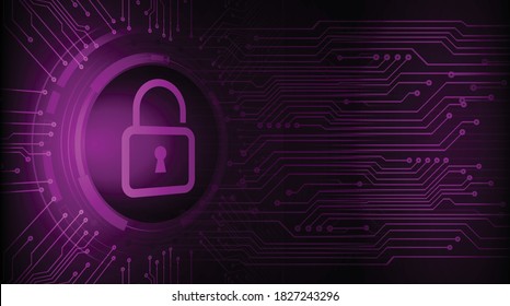 Closed Padlock on digital background, cyber security