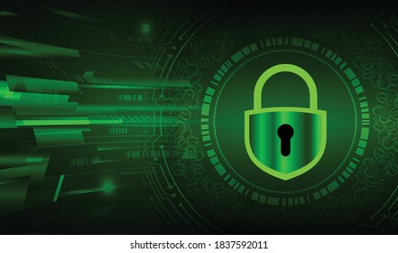 Closed Padlock on digital background, cyber security