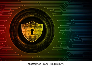 Closed Padlock on digital background, cyber security