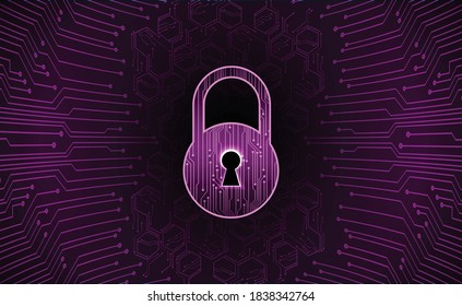 Closed Padlock on digital background, cyber security
