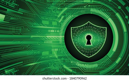 Closed Padlock on digital background, cyber security