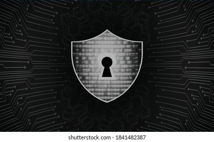 Closed Padlock on digital background, cyber security