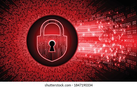 Closed Padlock on digital background, cyber security