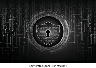 Closed Padlock on digital background, cyber security
