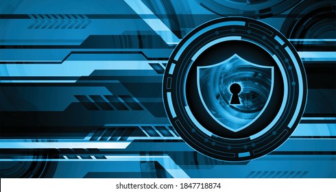 Closed Padlock on digital background, cyber security