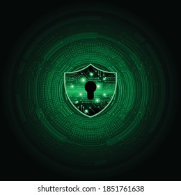 Closed Padlock on digital background, cyber security
