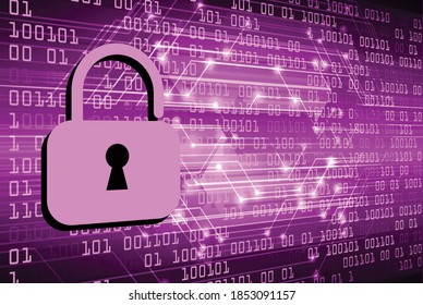 Closed Padlock on digital background, cyber security