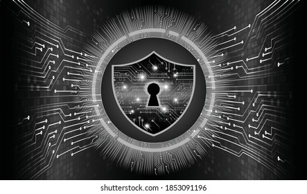 Closed Padlock on digital background, cyber security