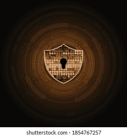 Closed Padlock on digital background, cyber security