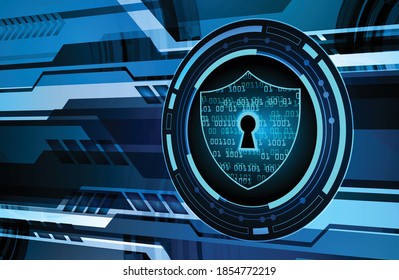 Closed Padlock on digital background, cyber security
