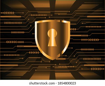 Closed Padlock on digital background, cyber security