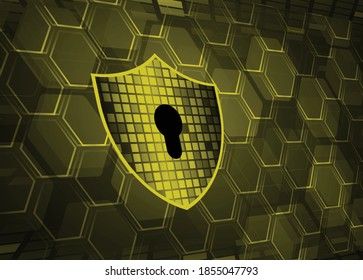 Closed Padlock on digital background, cyber security