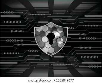 Closed Padlock on digital background, cyber security