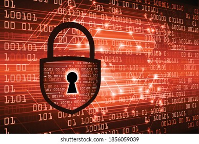 Closed Padlock on digital background, cyber security