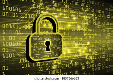 Closed Padlock on digital background, cyber security