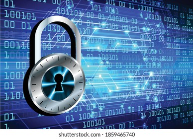 Padlock cerrado sobre fondo digital, ciberseguridad