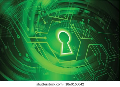 Closed Padlock on digital background, cyber security