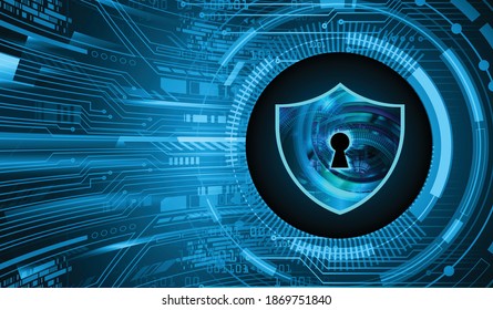 Closed Padlock on digital background, cyber security